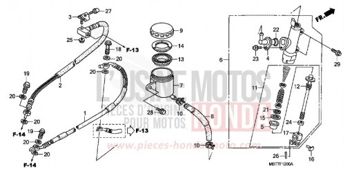 REAR BRAKE MASTERCYLINDER (XL1000V) XL1000VA de 2010